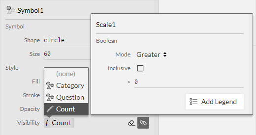 Conditional Visibility for Numerical Variables