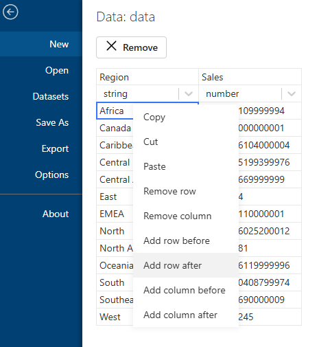 Imported data editing